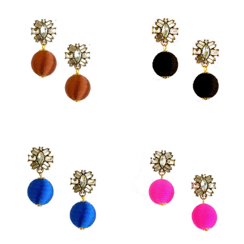 Thread clearance ball earrings